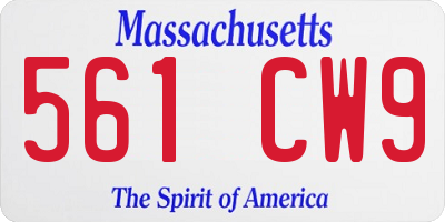 MA license plate 561CW9