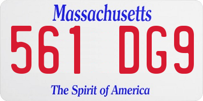 MA license plate 561DG9