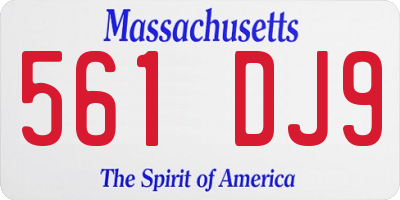 MA license plate 561DJ9