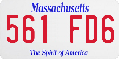 MA license plate 561FD6