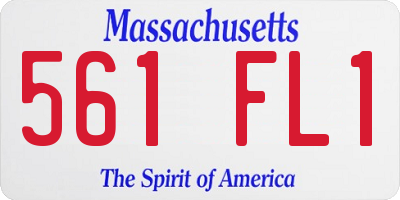 MA license plate 561FL1