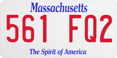 MA license plate 561FQ2