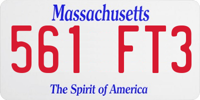 MA license plate 561FT3