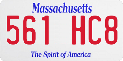 MA license plate 561HC8