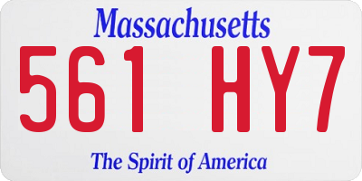 MA license plate 561HY7