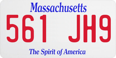 MA license plate 561JH9