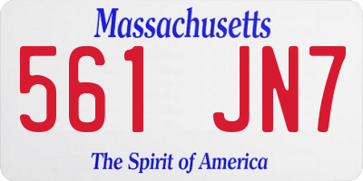 MA license plate 561JN7