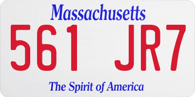 MA license plate 561JR7