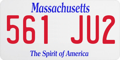 MA license plate 561JU2