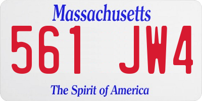 MA license plate 561JW4