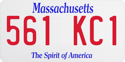 MA license plate 561KC1