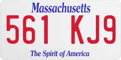 MA license plate 561KJ9