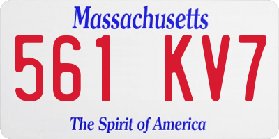 MA license plate 561KV7