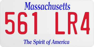 MA license plate 561LR4