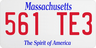 MA license plate 561TE3