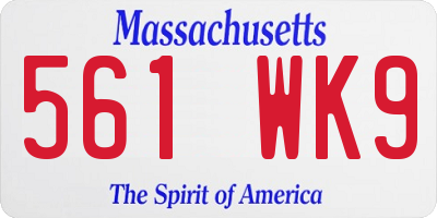 MA license plate 561WK9