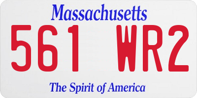 MA license plate 561WR2