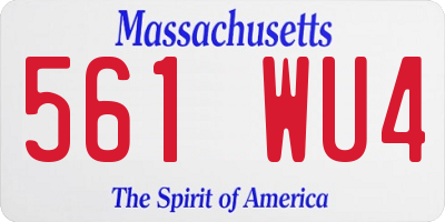 MA license plate 561WU4
