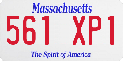 MA license plate 561XP1