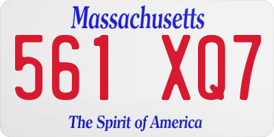 MA license plate 561XQ7