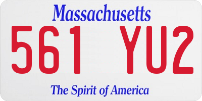 MA license plate 561YU2