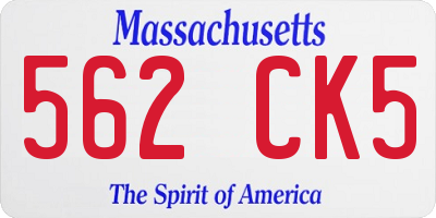 MA license plate 562CK5