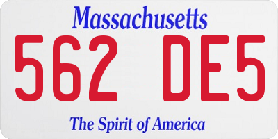 MA license plate 562DE5