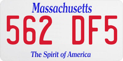 MA license plate 562DF5