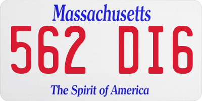 MA license plate 562DI6