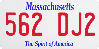 MA license plate 562DJ2