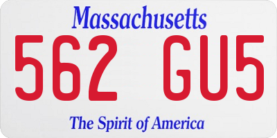 MA license plate 562GU5