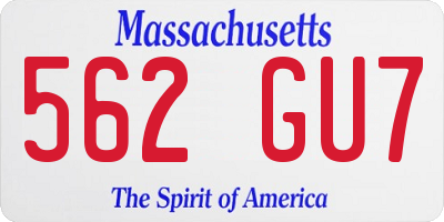 MA license plate 562GU7