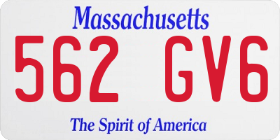 MA license plate 562GV6