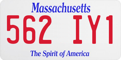 MA license plate 562IY1