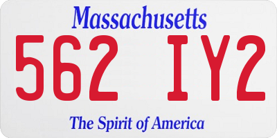 MA license plate 562IY2