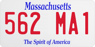 MA license plate 562MA1