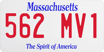 MA license plate 562MV1