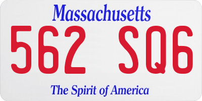 MA license plate 562SQ6
