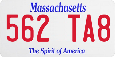 MA license plate 562TA8