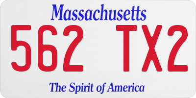 MA license plate 562TX2