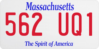 MA license plate 562UQ1