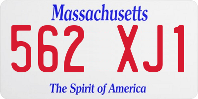 MA license plate 562XJ1
