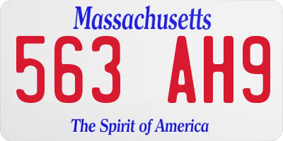 MA license plate 563AH9