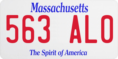 MA license plate 563AL0