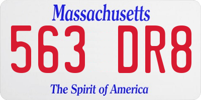 MA license plate 563DR8