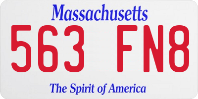 MA license plate 563FN8