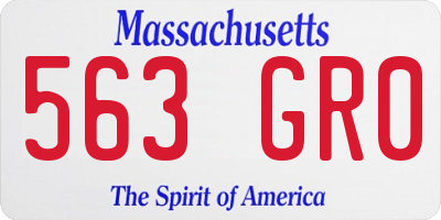 MA license plate 563GR0