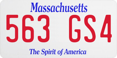 MA license plate 563GS4