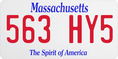 MA license plate 563HY5