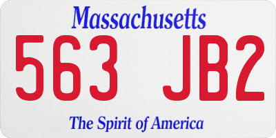 MA license plate 563JB2